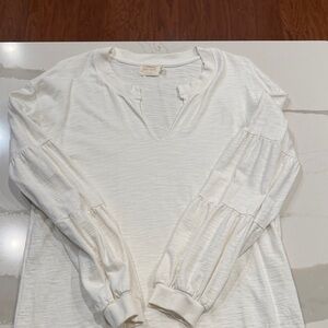 Nation LTD Cream Long Sleeve Blouse